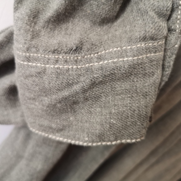 ZARA Gray Contrast Stitch Frilled Hem Midi w flaws - Picture 6 of 7